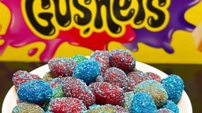 Blue gushers candy